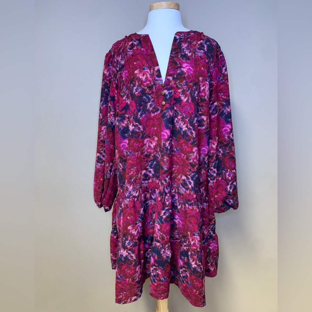 Time&Tru - Magenta & Navy Blue Dress
